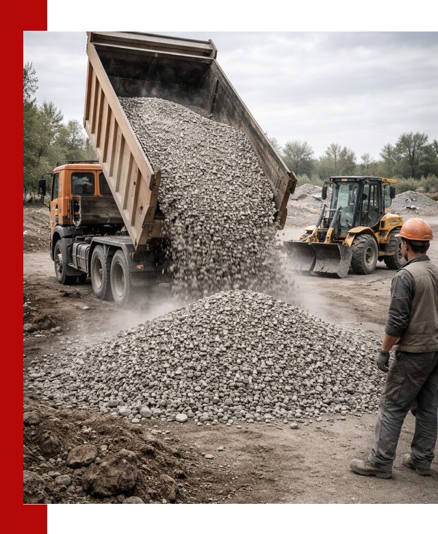 Доставка щебня в Кандалакше крупными и мелкими фракциями