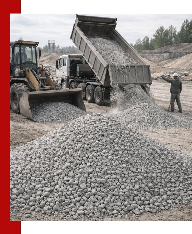 Доставка известнякового щебня фр. 5–20 в Кандалакше