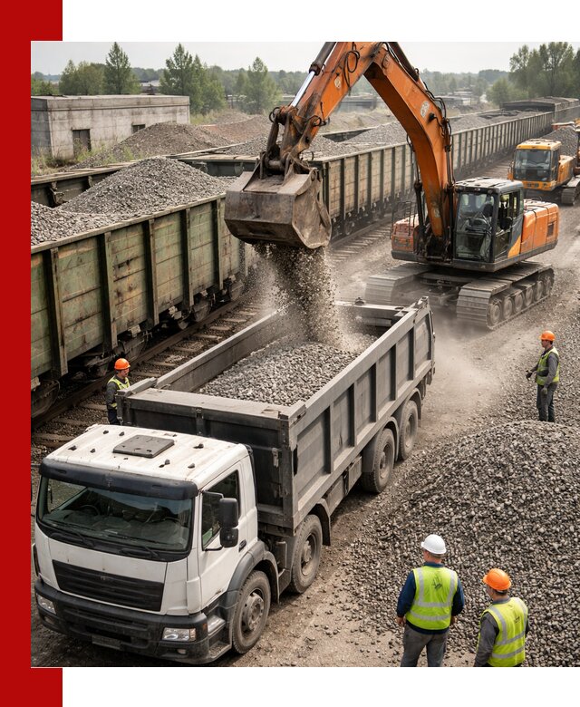 Железнодорожный щебень фракция 25–60 для поставок в Кандалакше