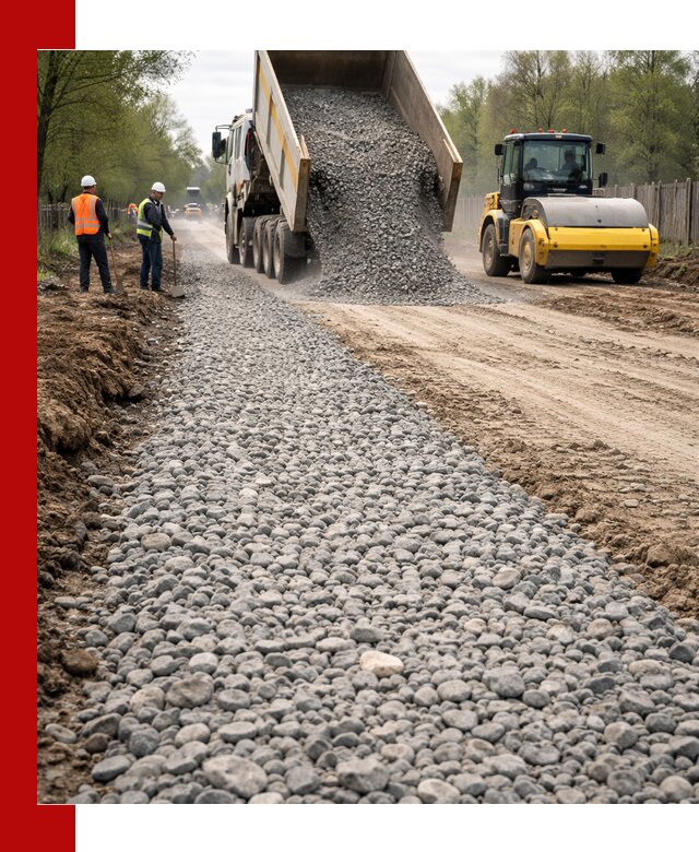 Доставка щебня для отсыпки дорог в Кандалакше высокого качества