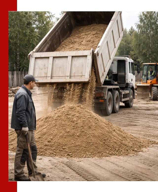 Доставка и продажа песка с разгрузкой в Кандалакше