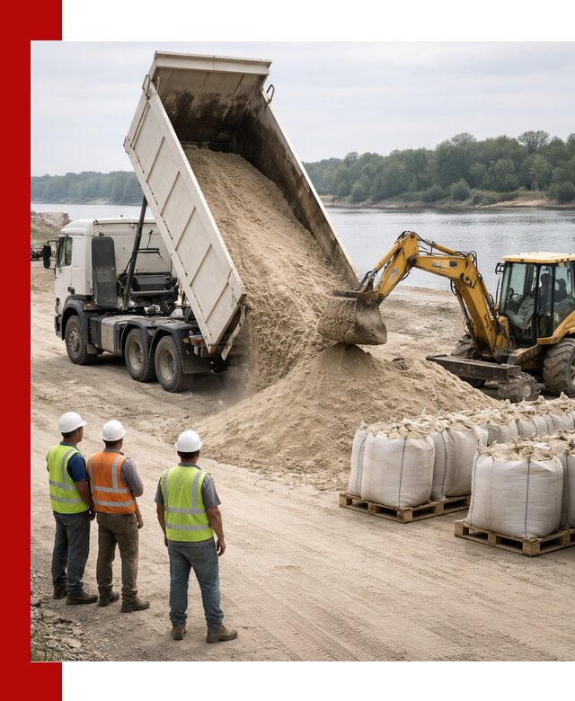 Доставка речного песка в Кандалакше самосвалами и погрузкой