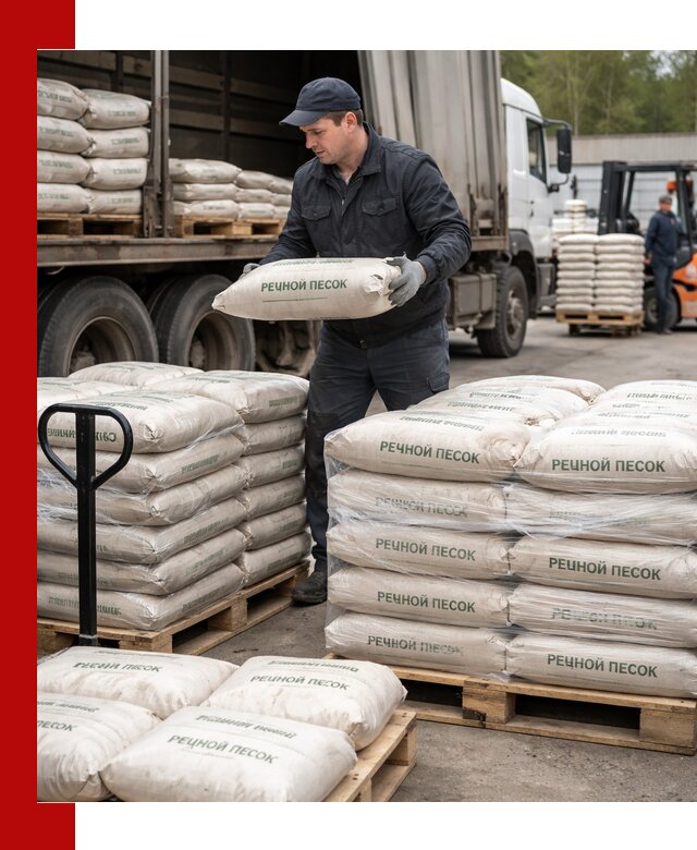 Речной песок в мешках с доставкой в Кандалакше