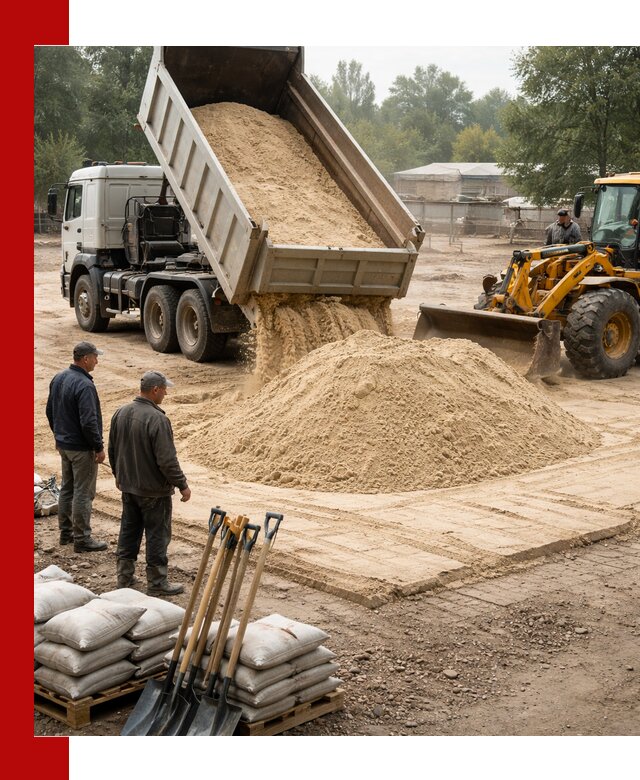 Доставка мытого песка в Кандалакше с самосвалами по выгодной цене