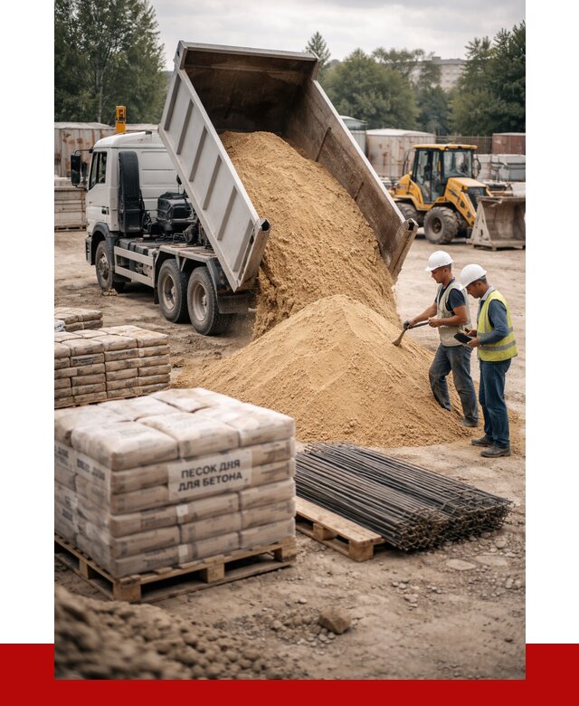 Песок для бетона в Кандалакше от 2526 р. с доставкой, ПРОНЕРУДКнд