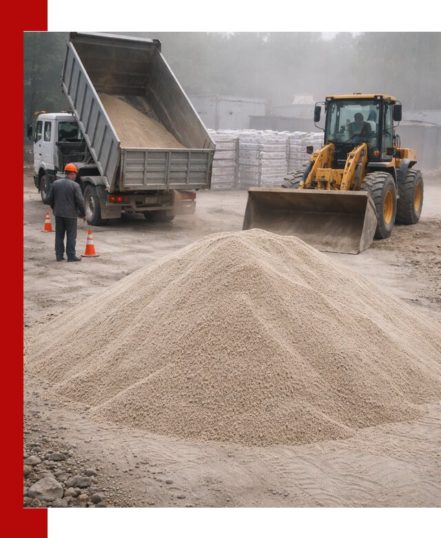 Кварцевый песок фракция 0–8 для стройработ в Кандалакше