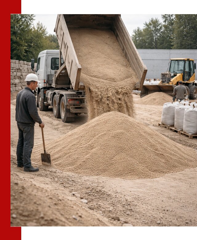 Кварцевый песок фракция 0–3 мм с доставкой в Кандалакше