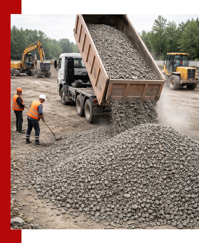 Доставка гравия фракции 40-70 в Кандалакше оптом и в розницу