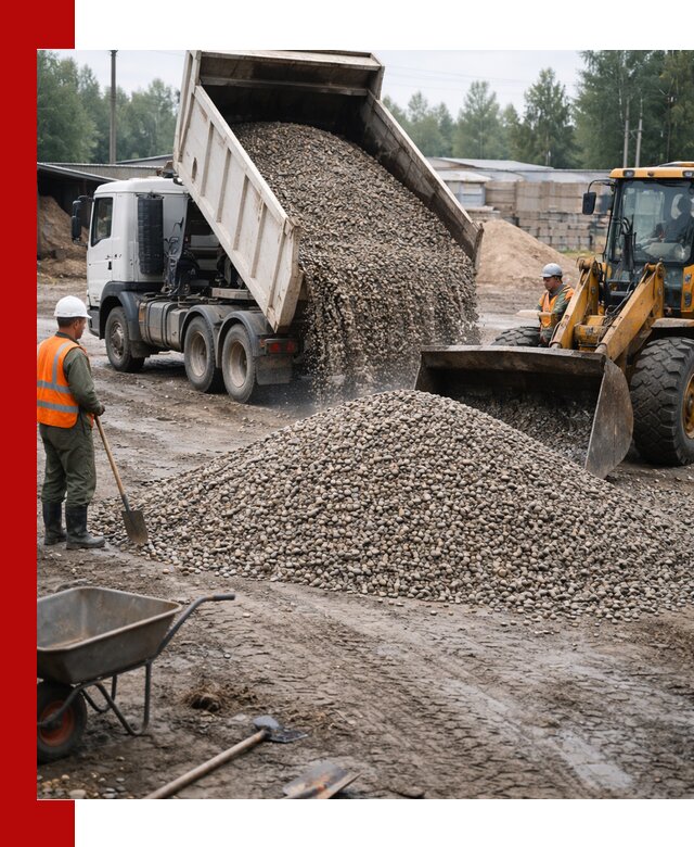 Мытый гравий с доставкой в Кандалакше от карьера до участка