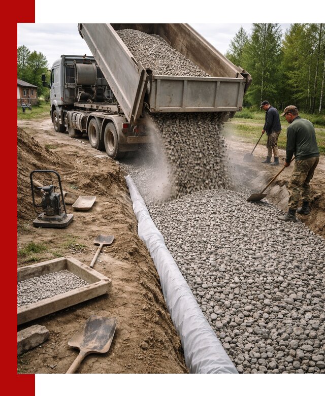 Гравий для дренажа с доставкой в Кандалакше качественный и недорогой