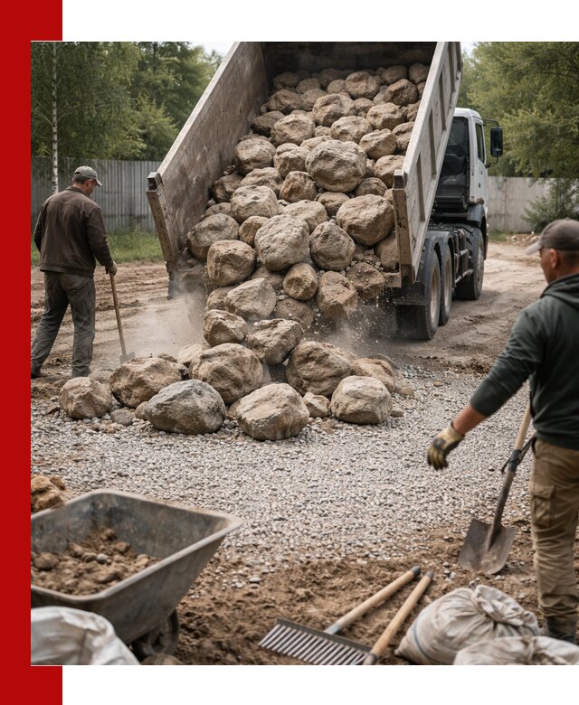 Доставка и укладка булыжника в Кандалакше