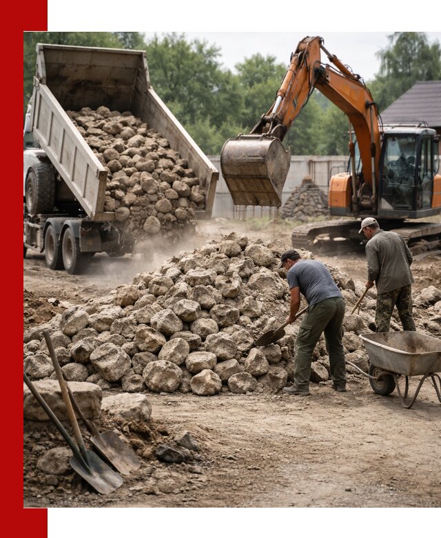 Доставка и разгрузка бутового камня в Кандалакше