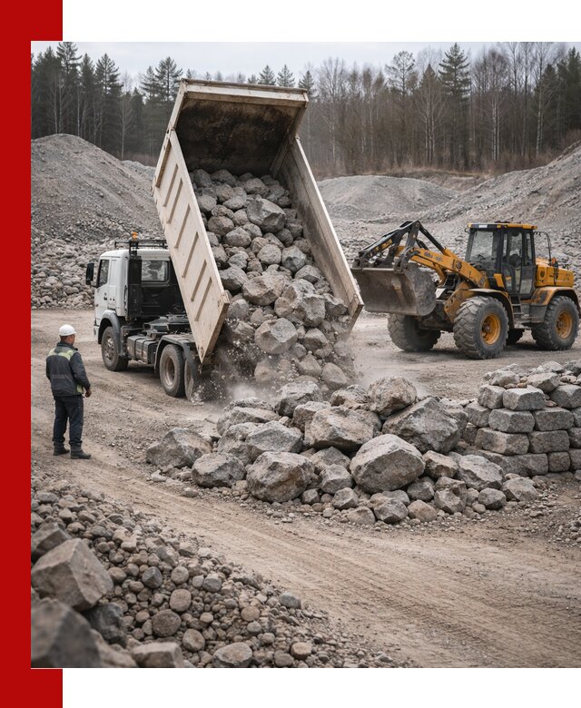 Доставка и продажа бутового гранитного камня в Кандалакше