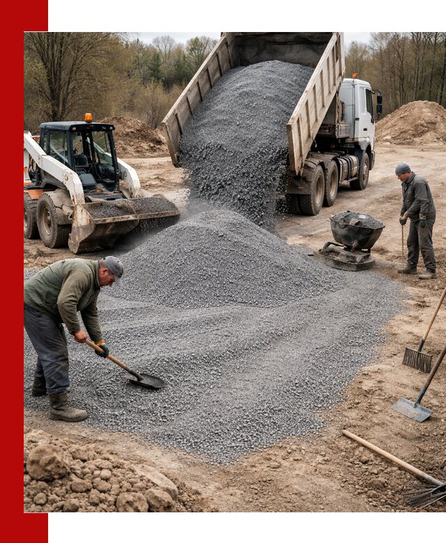 Отсев для подсыпки в Кандалакше — доставка и подсыпка на участок