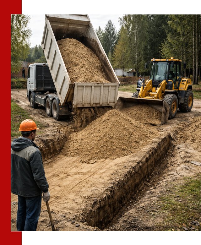 Доставка песчаного грунта в Кандалакше для строительных работ