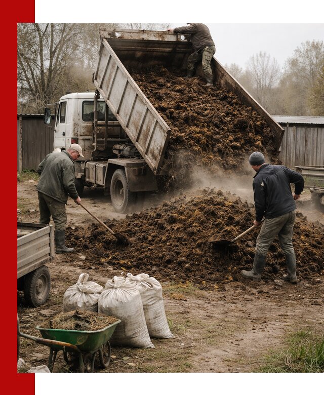 Доставка коровьего навоза самосвалом в Кандалакше