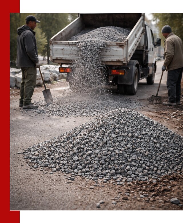 Гранитная крошка для посыпки дорог и тротуаров в Кандалакше