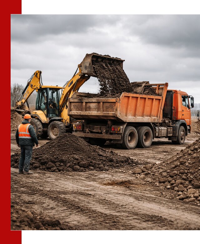 Вывоз грунта и строительного мусора в Кандалакше грузовыми самосвалами